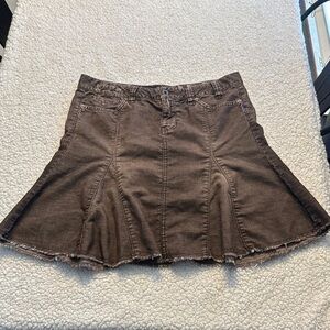 Guess 90’s Brown Tan Mini Fit and Flare Corduroy Skirt